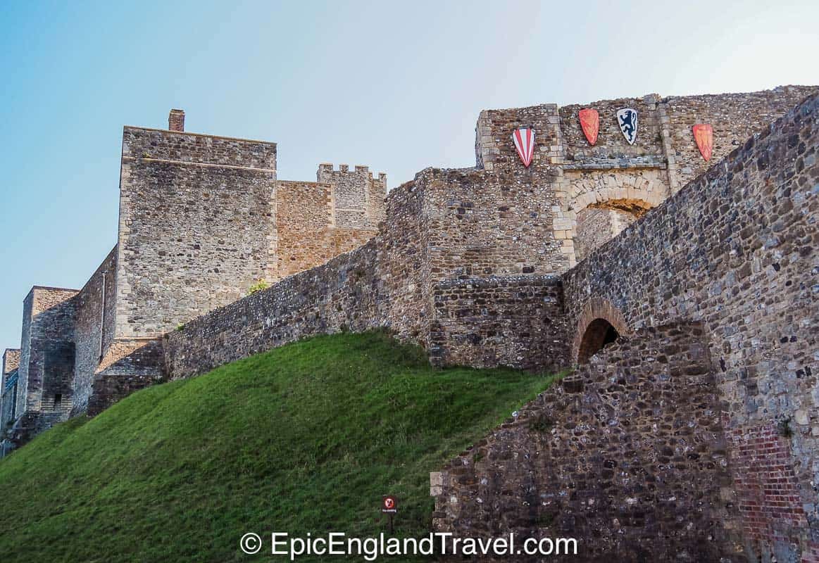 the walls of Dover Castle