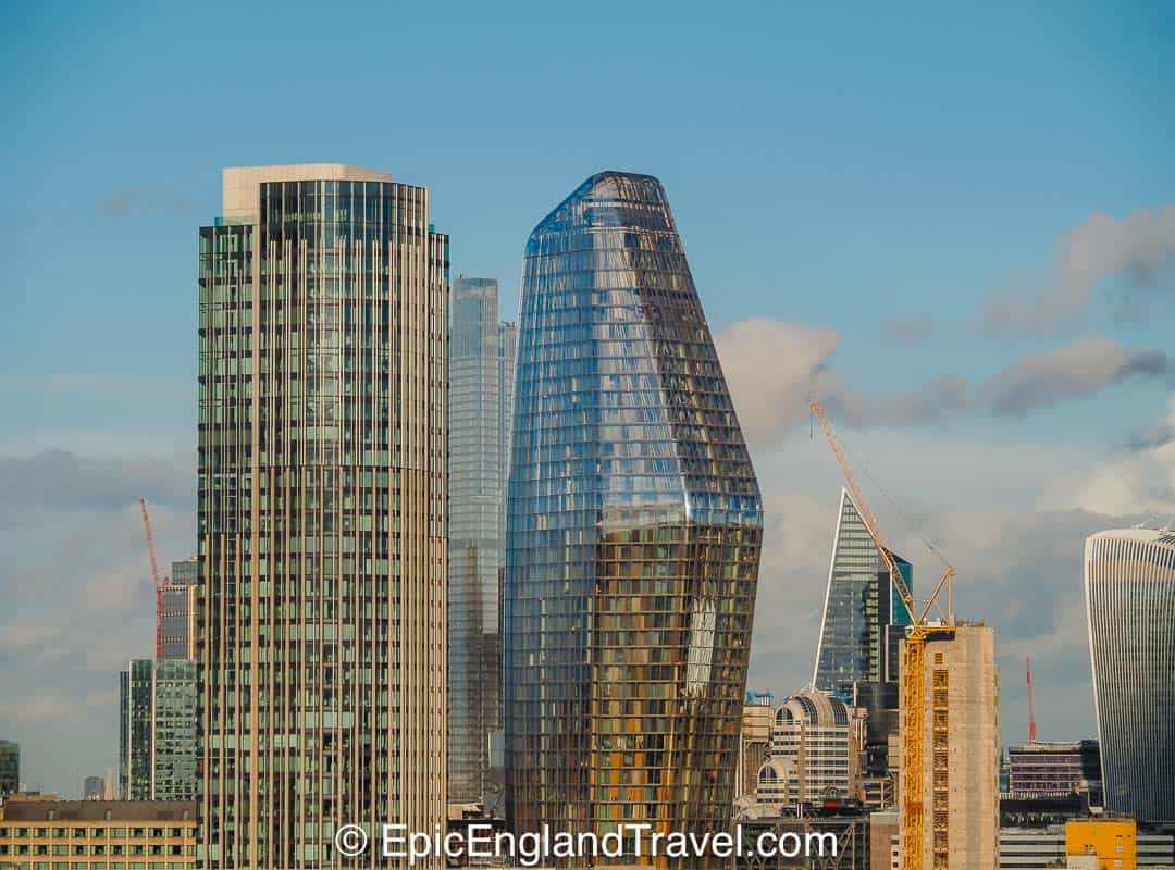 London skyline with glass skyscrapers