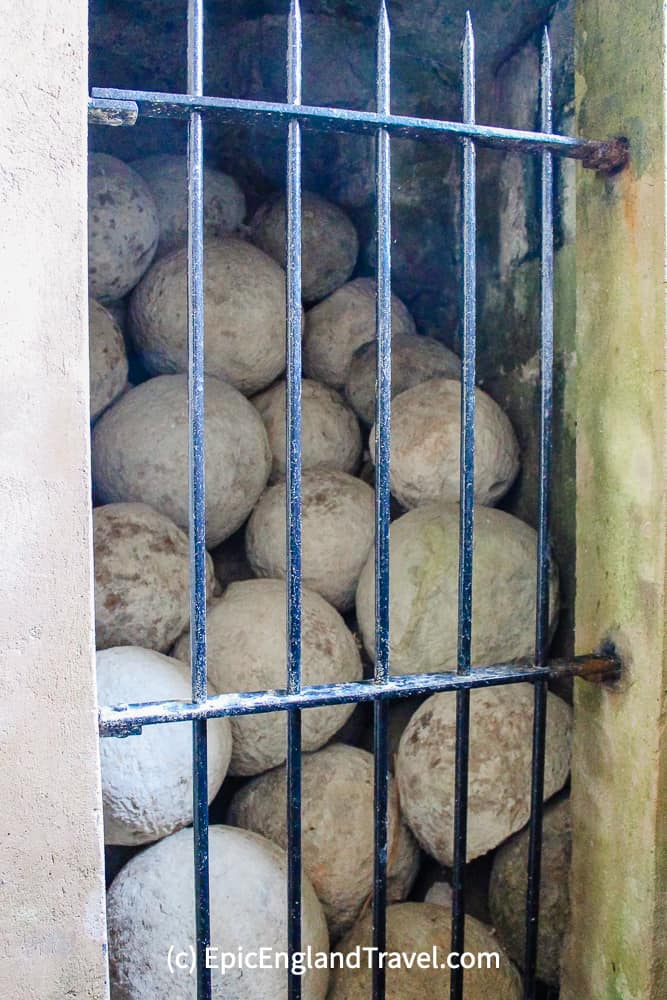 Medieval cannonballs were found in the moat at Pevensey Castle