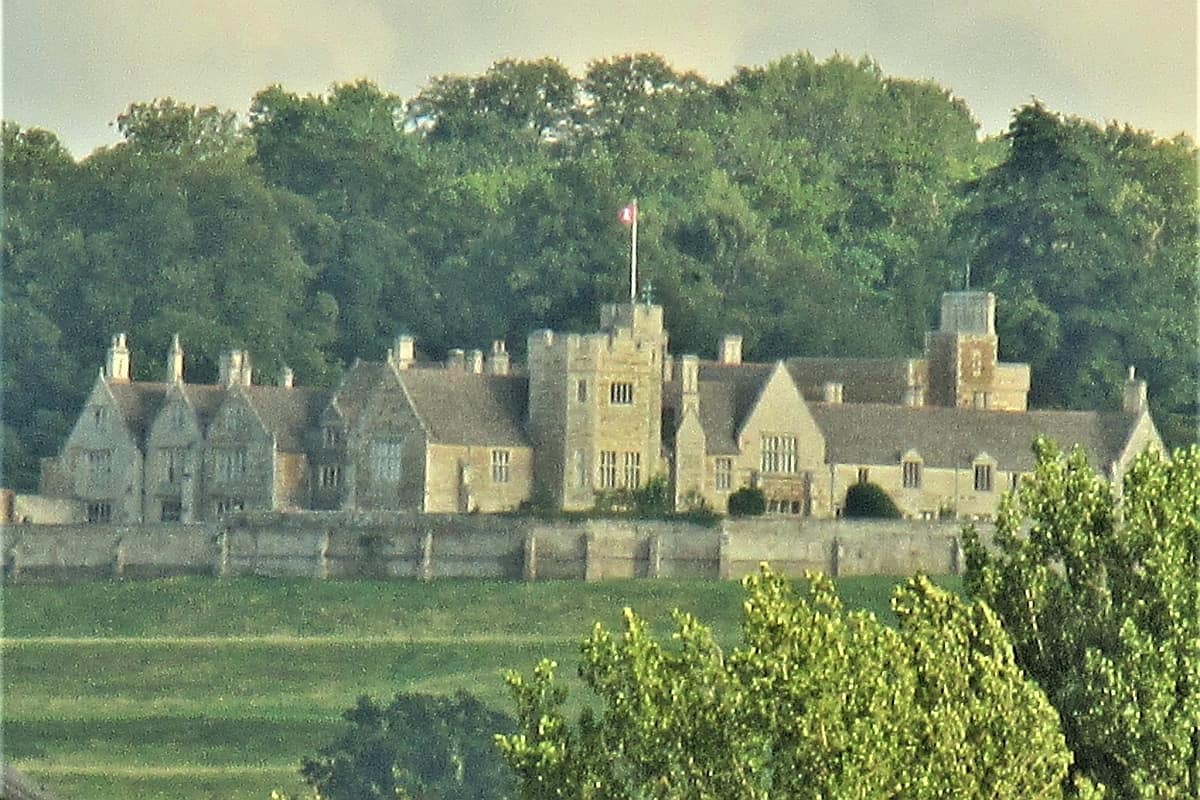 Rockingham Castle viewed from Great Easton in England