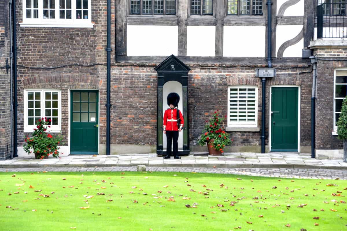 Royal Beefeater guard at the Tower of London