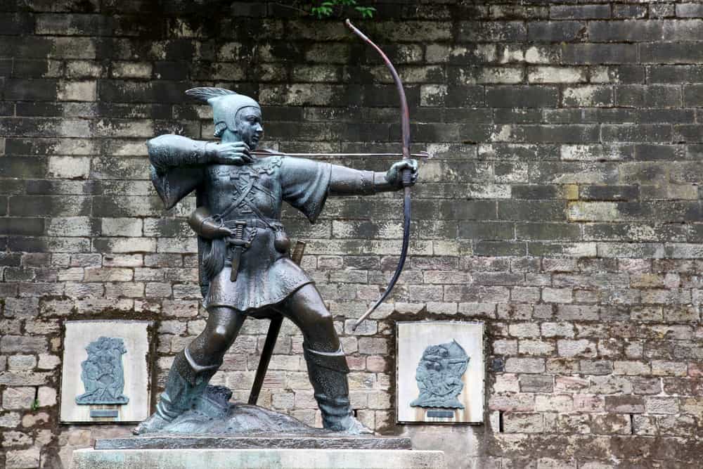 Statue Of Robin Hood at Nottingham Castle, Nottingham, UK