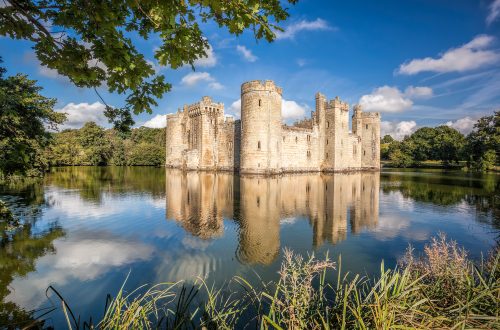 Historic Bodiam Castle in East Sussex, England